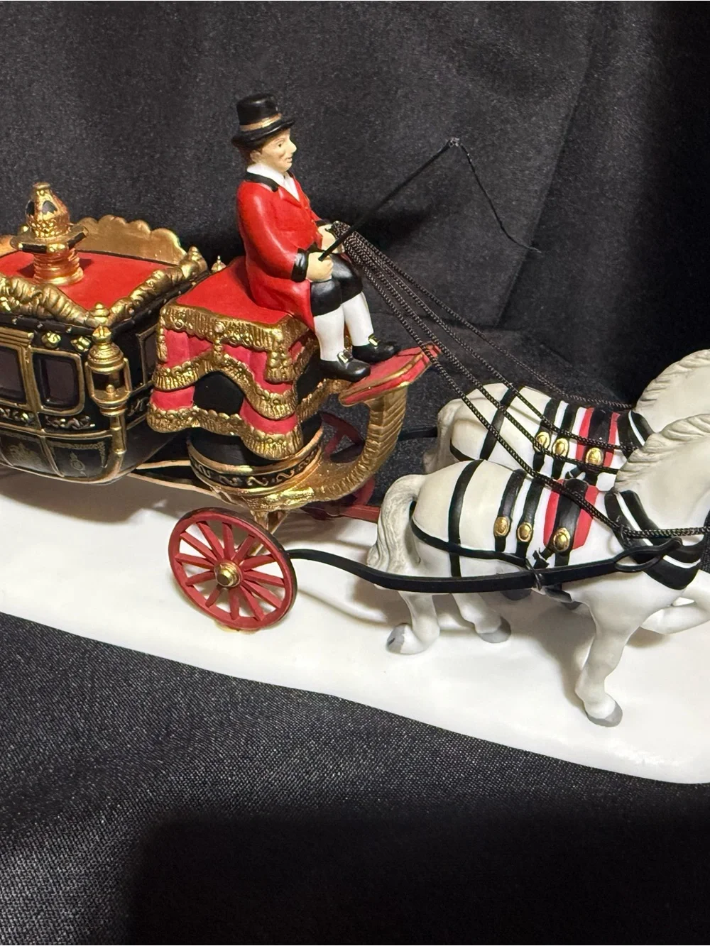Department 56 Gold and Red Royal Coach with White Horses